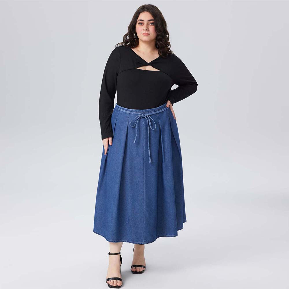 Plus Size Autumn Winter Women Casual Simple Jumpsuit High Waist Slim Long Sleeve Top