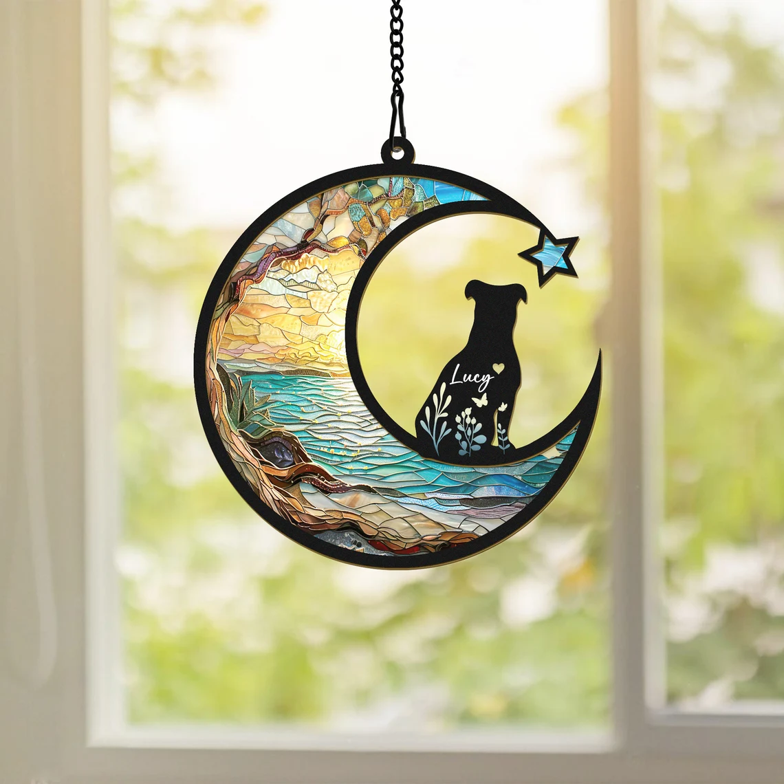 Personalized  Dog Memorial Suncatcher