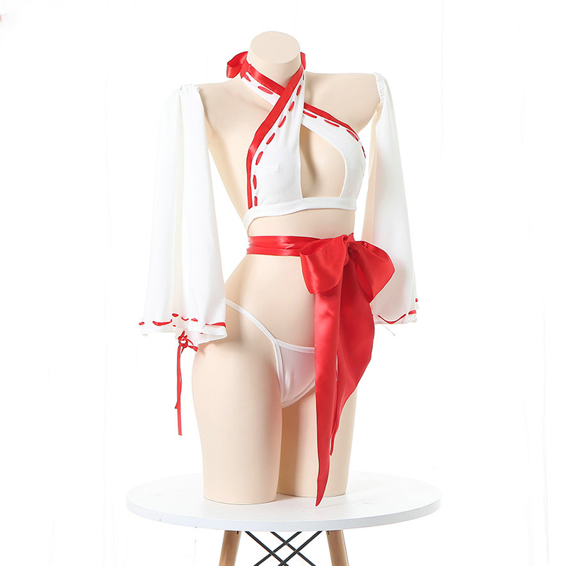 Sexy Bow Knot Hollow Out Hanfu Lingerie Set