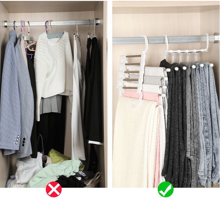 Multifunctional Stainless Steel Magic Pants Rack Multi-Layer Storage