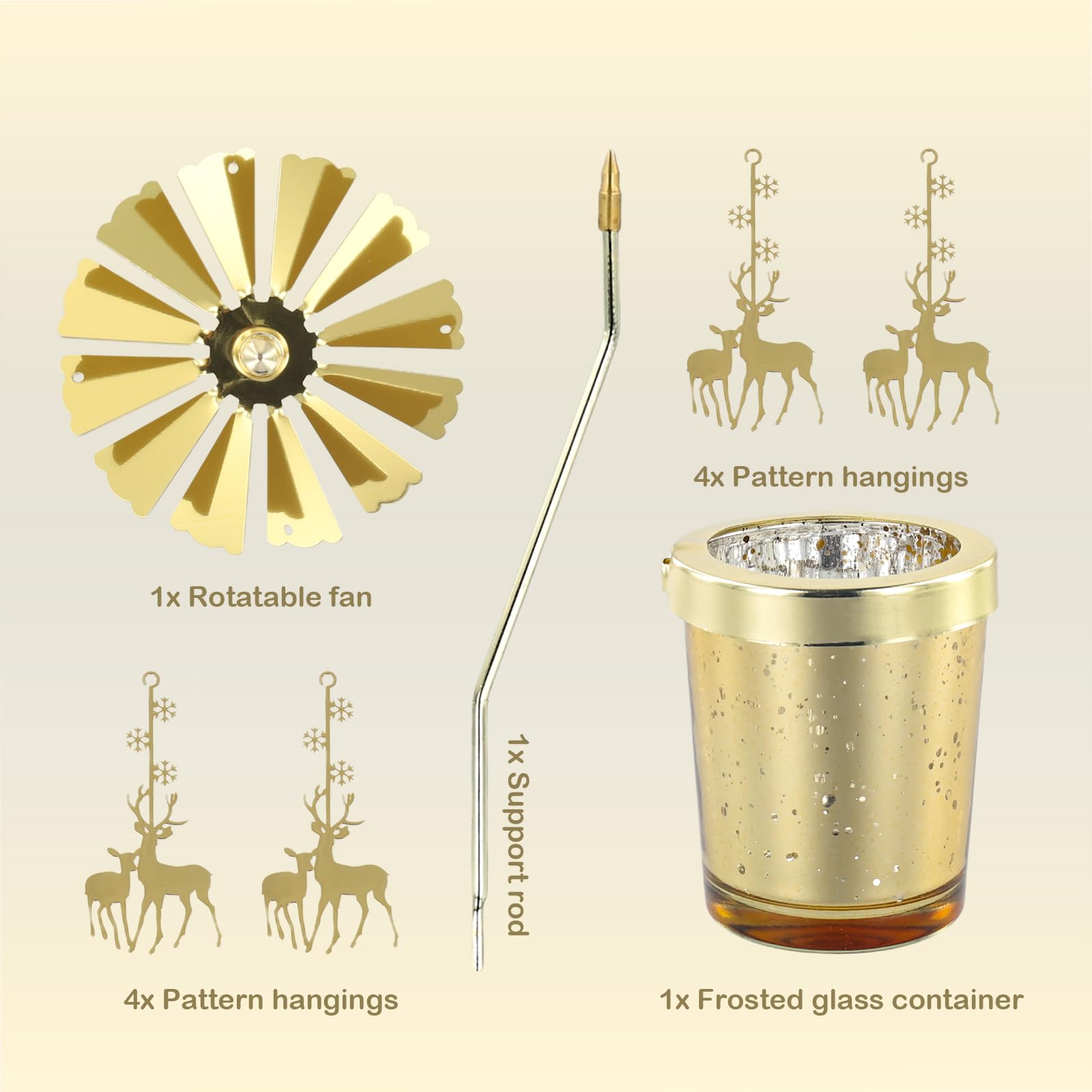 🔥ON SALE🔥2Pcs Rotating Christmas Snowflake Candle Holder