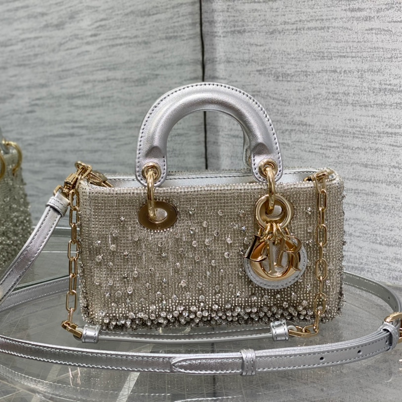 Dior Lady Limited Edition Beaded Horizontal Edition Princess Diana Bag