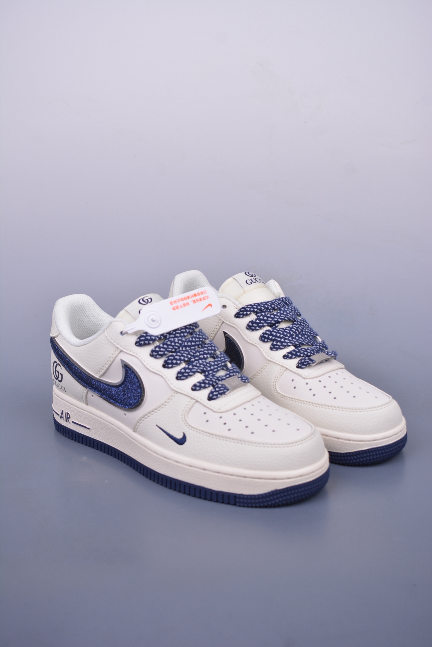 Gucci x Nike Air Force 1 07 Low Sneakers White and Blue QY6818-610