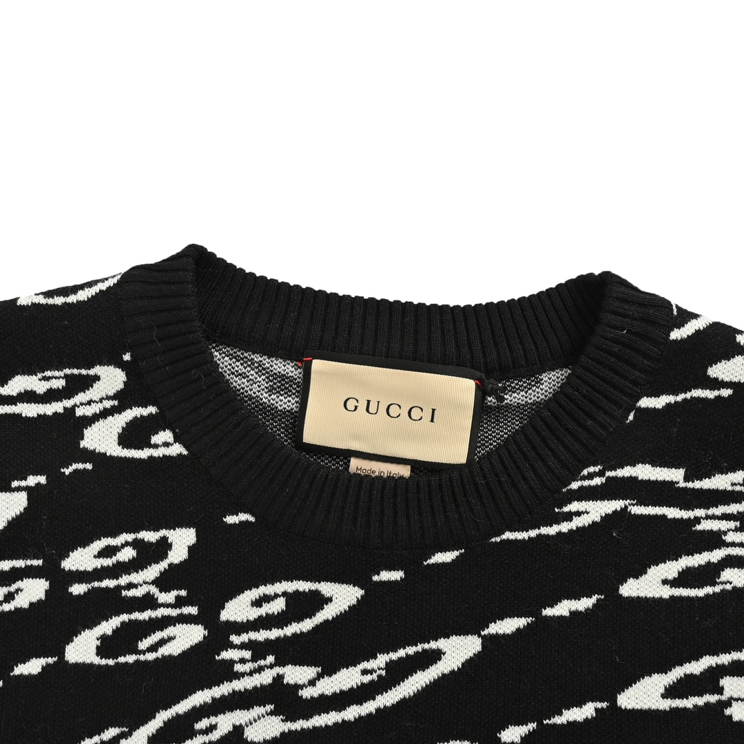 Gucci 24Fw twisted all-over Double G jacquard sweater