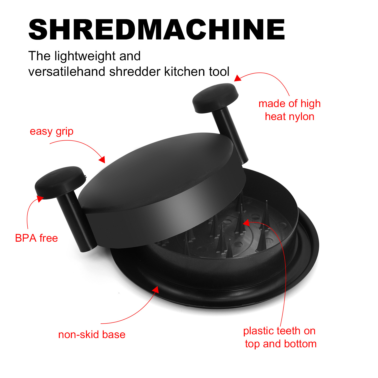 (🔥Last Day Promotion-SAVE 50% OFF)🥩Chicken Shredder-Meat Shredding Tool with Handles-BUY 2 GET 10% OFF & FREE SHIPPING