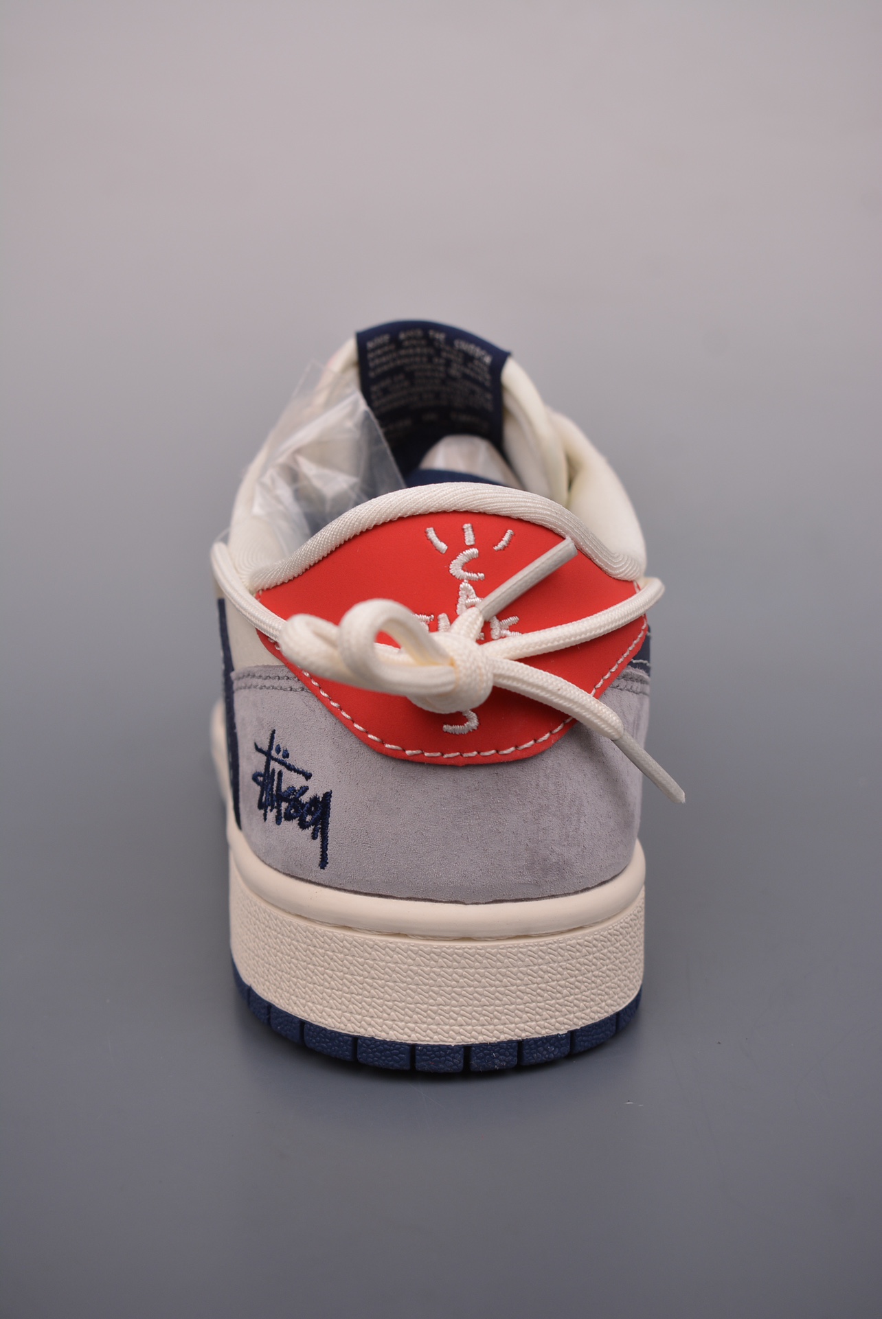 Stussy x Travis Scott x Nike Air Jordan 1 Low OG SP Grey Beige Blue SJ0086-140