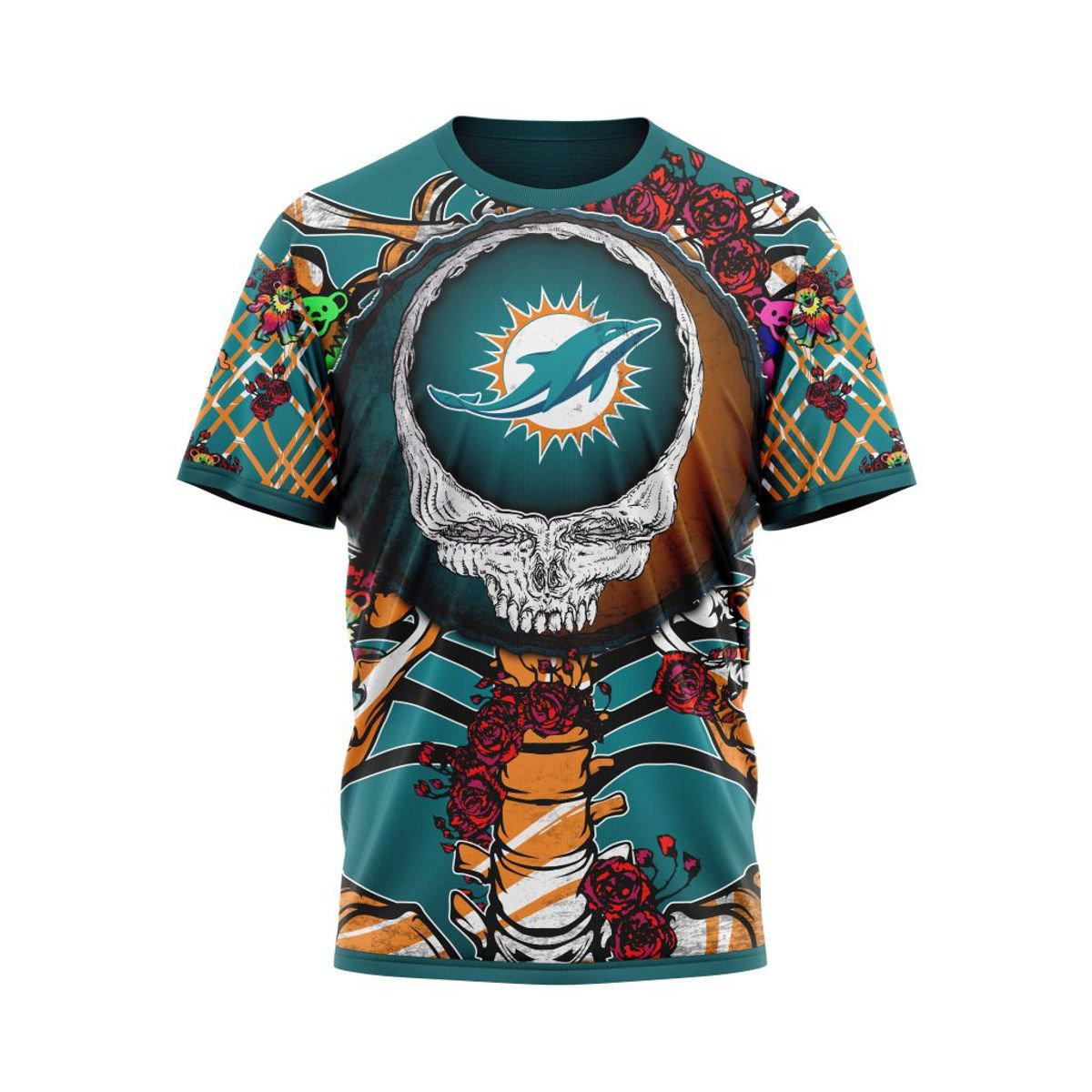 MIAMI DOLPHINS 3D HOODIE MIX GRATEFUL DEAD