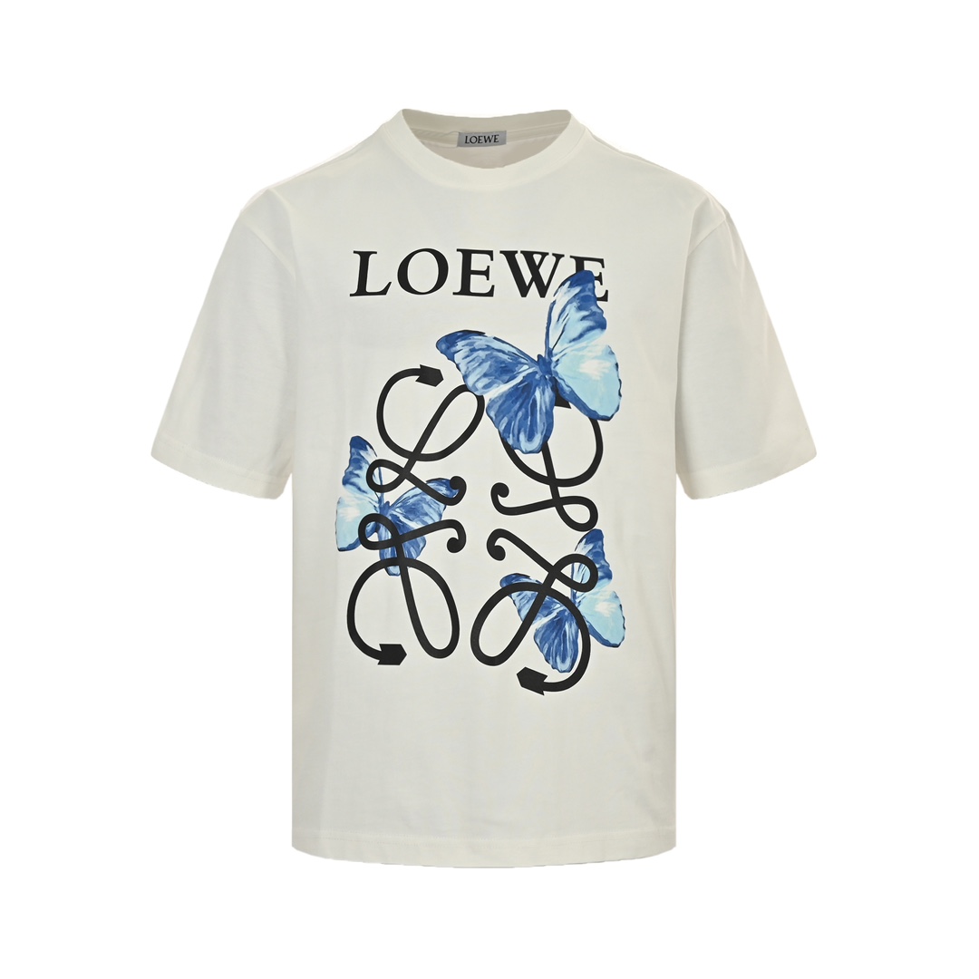 Loewe 24ss butterfly logo print short sleeves