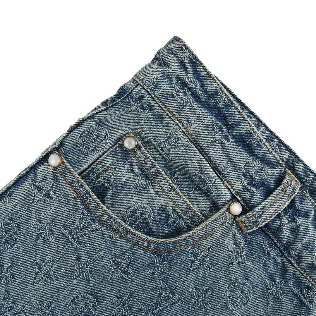 Louis Vuitton 24Fw monogram jacquard jeans