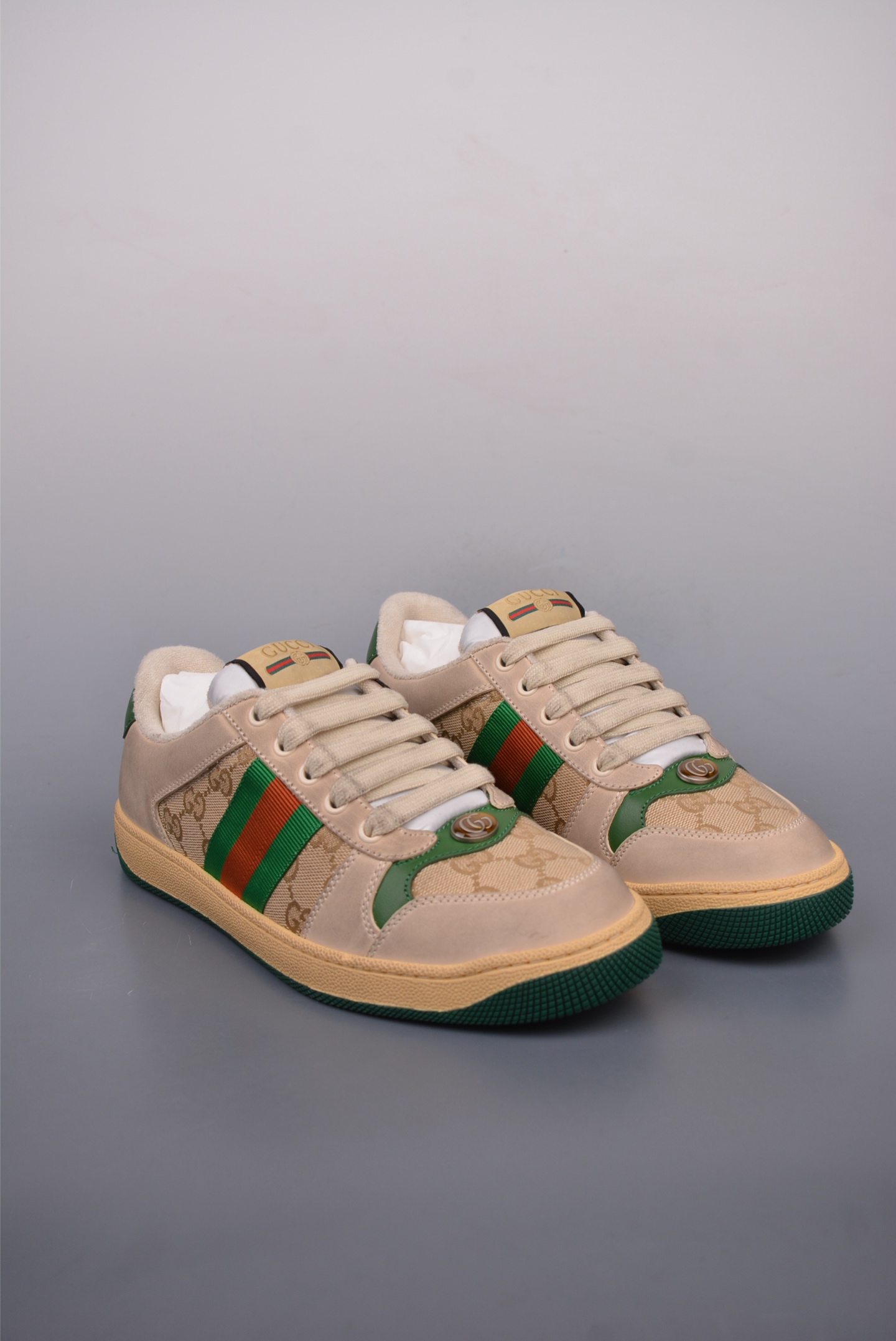 Gucci Screener GG Sneaker Low Beige Dark Green Orange