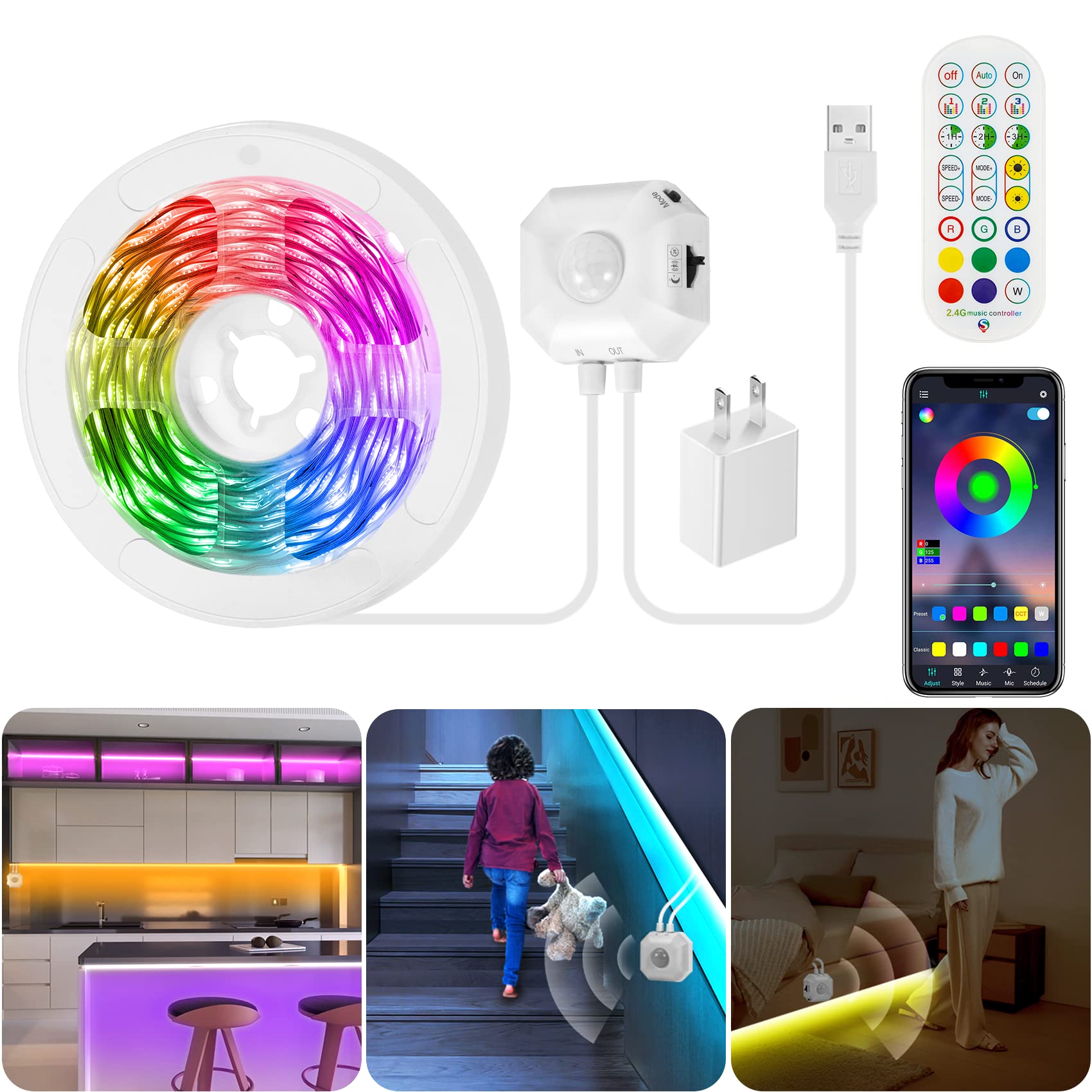 🔥Last Day 50% OFF🔥Motion Sensor RGB LED Strip Lights