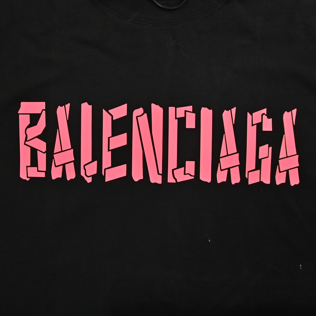 Balenciaga 24ss silicone rubber strip logo short sleeve