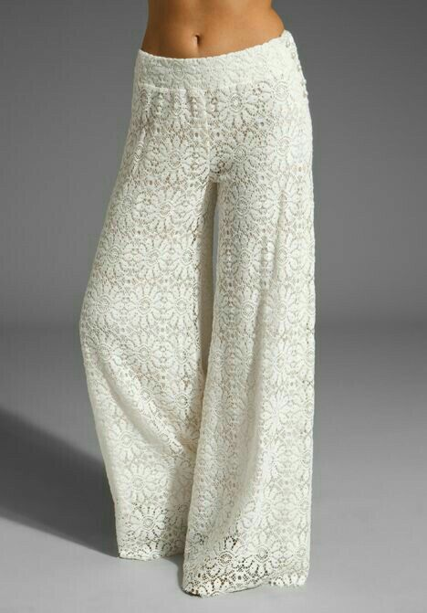 Floral Lace Flowy Wide Leg Pants