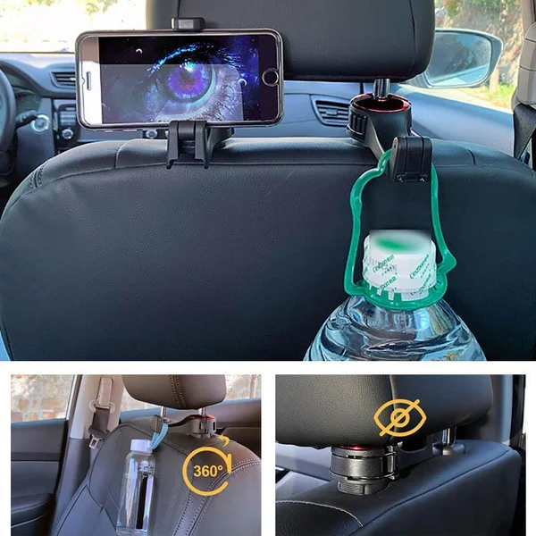 🔥Last Day Promotion 50% OFF-2 In 1 Car Seat Hooks For Purses And Bags With Phone Holder-BUY 3 GET 3 FREE & FREE SHIPPING