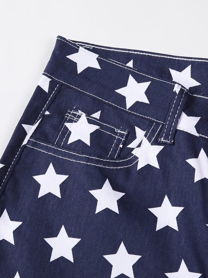 Women's Independence Day Flag Print Flared Jeans