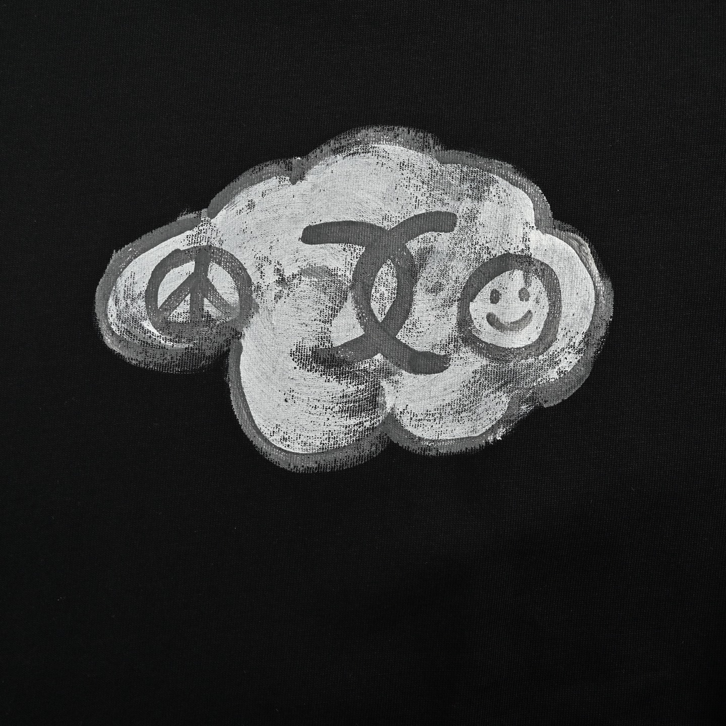 Chanel hand-painted graffiti letters short sleeve