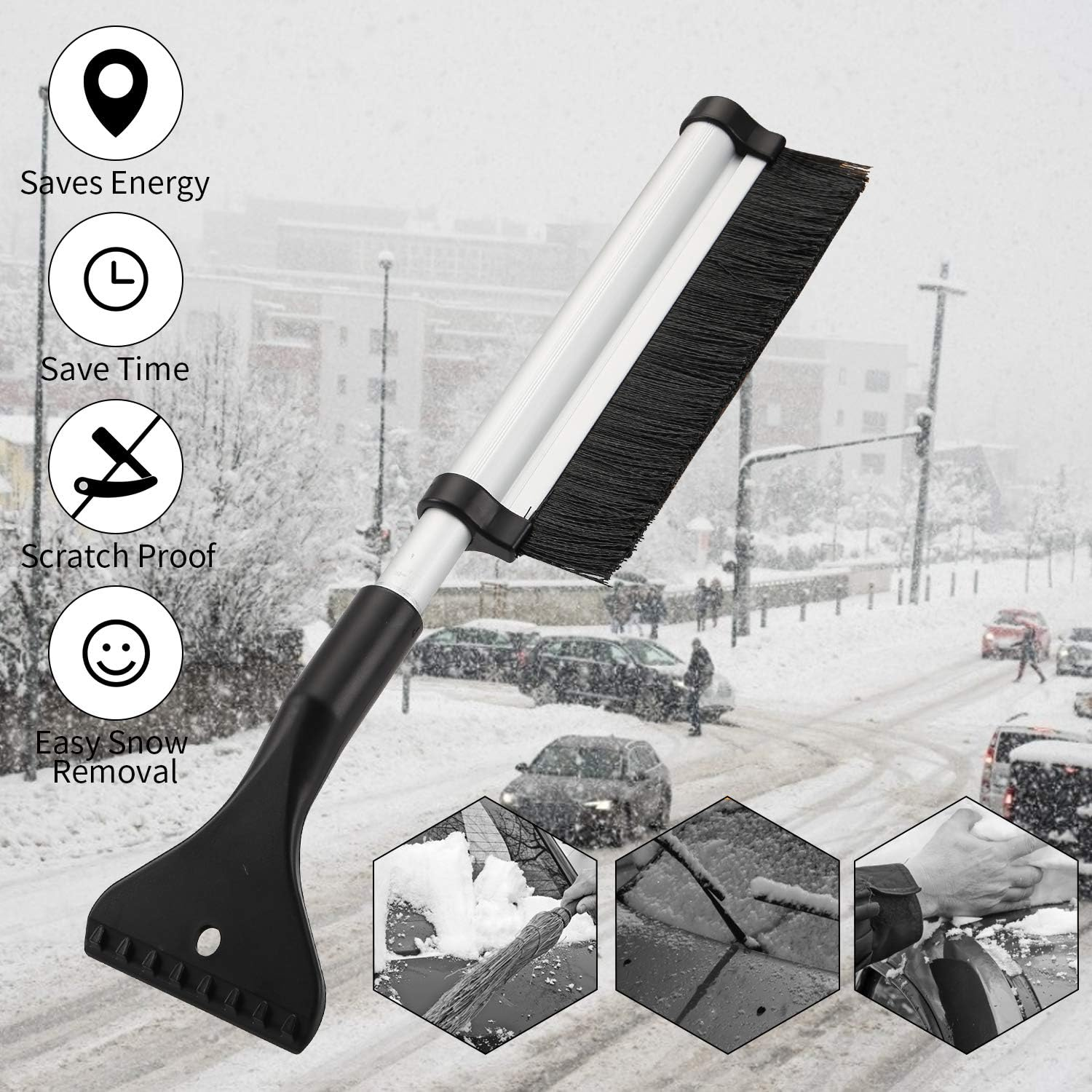 🔥Last Day 49% OFF -Car Snow And ice Removal Multifunctional Shovel (Retractable)