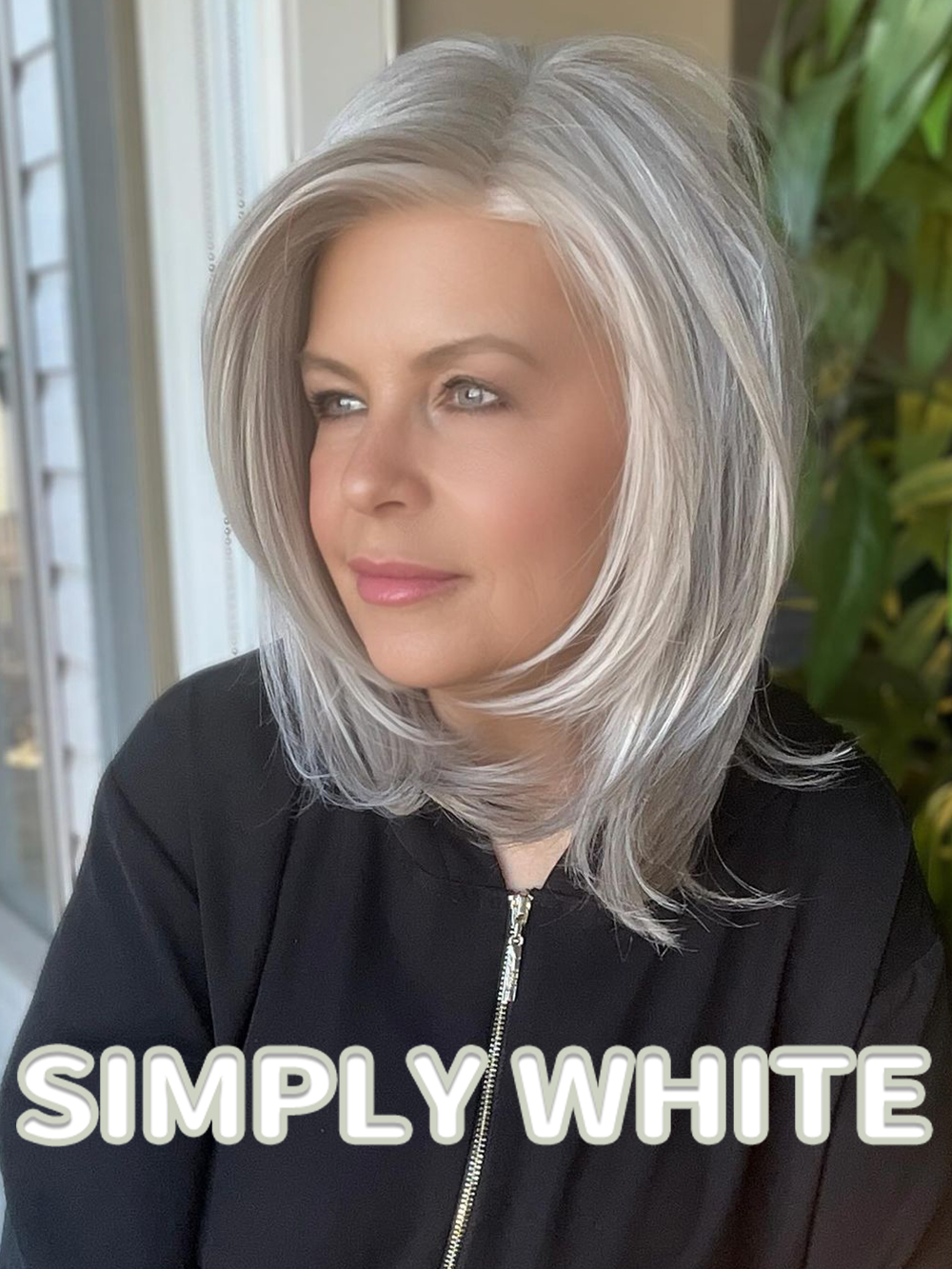 Mid-length Layered SILVA Wig With Side Part
