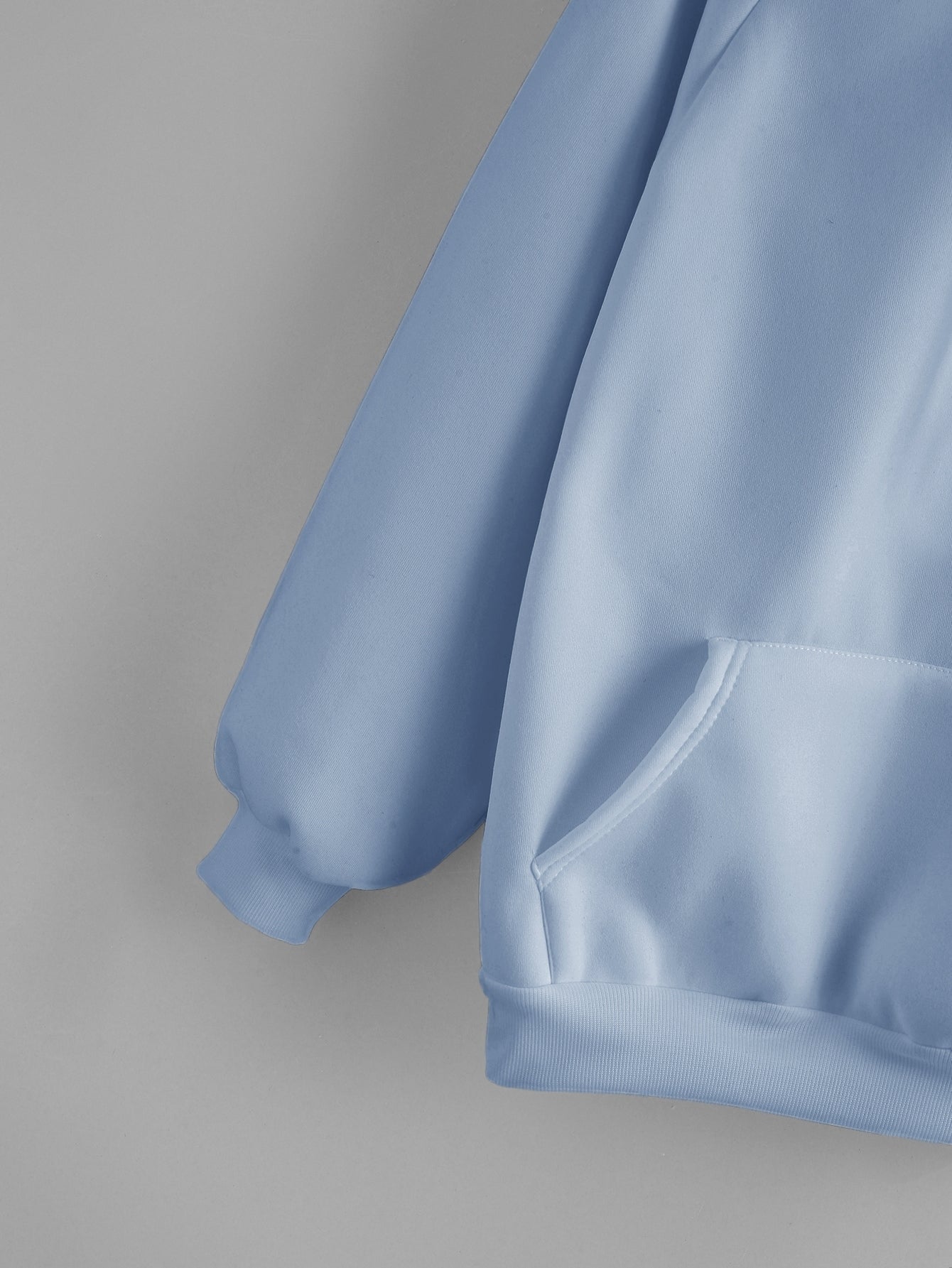 Drawstring Detail Solid Hoodie