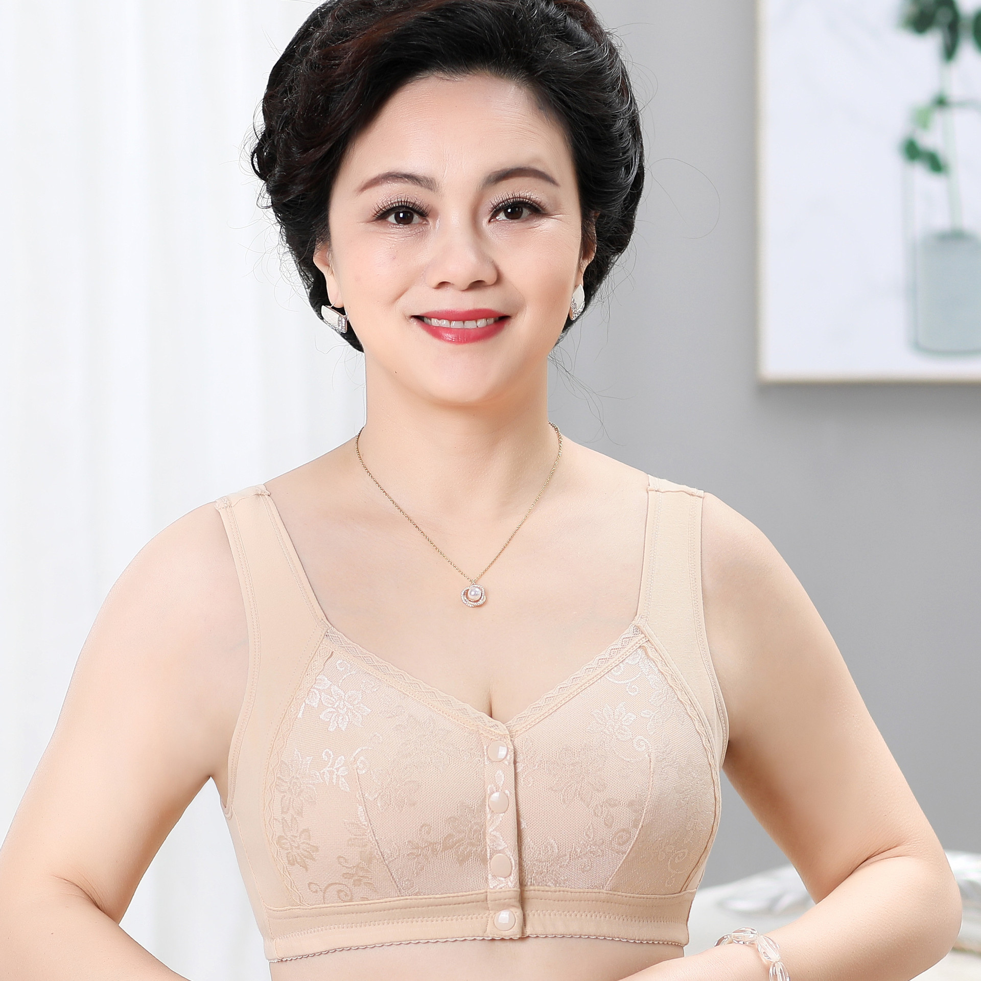 (🔥Last Day Promotion-SAVE 50% OFF)2023 New Upgrated No Steel Ring Front Open Buckle Lace Bra-Buy 2 Get 10% OFF & FREE SHIPPING