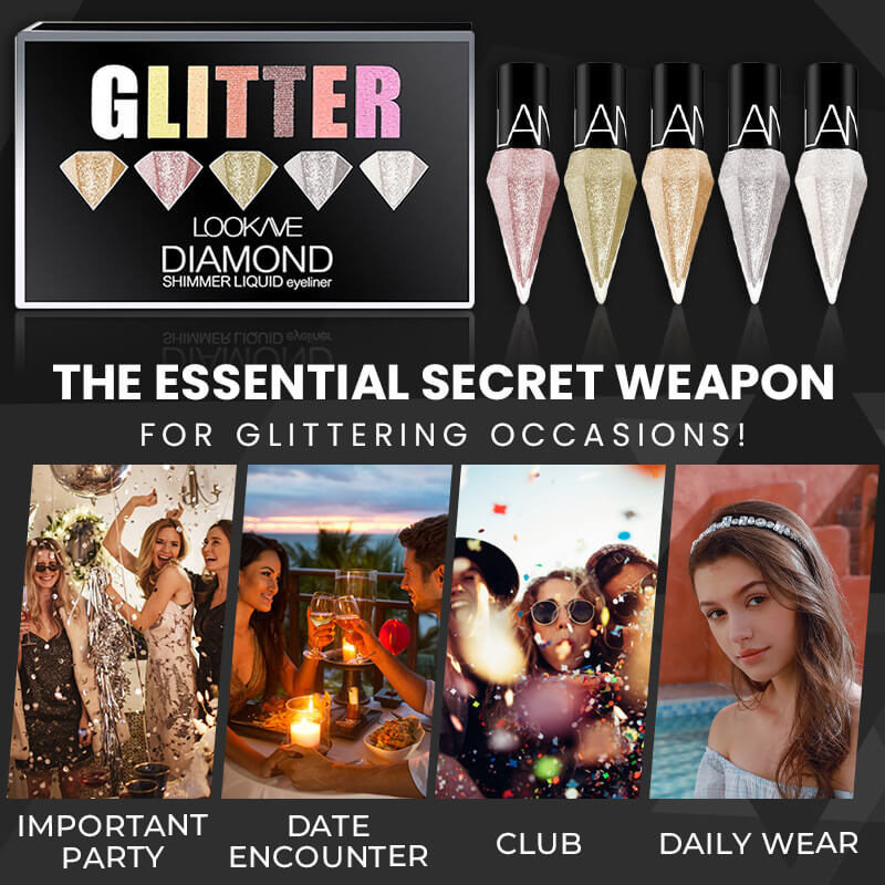 (💥Last Day Promotions-50% OFF)-Diamond Glow Sparkly Liquid Eyeliner-BUY 5 GET 10% OFF & FREE SHIPPING