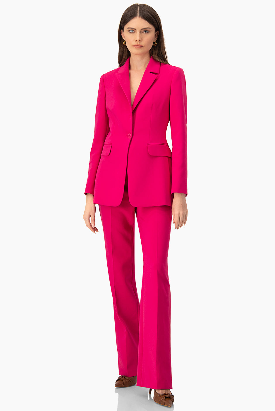 Pantalon sastreado recto fucsia