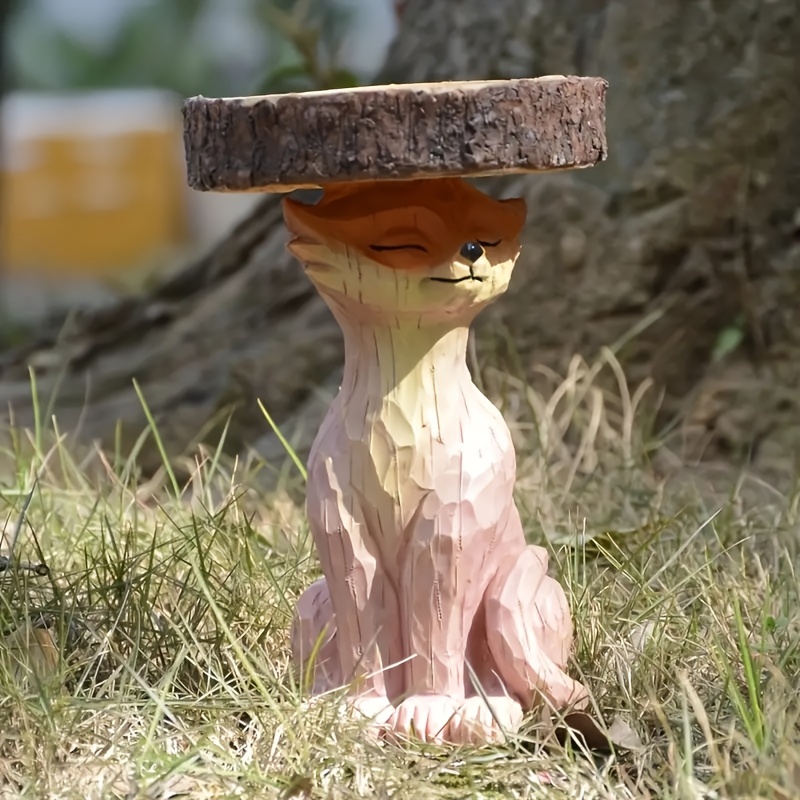 1pc, Outdoor Bird Bath Bowl Resin Crafts, Weatherproof Garden Water Feature Drinking Feeder Decoration, Wild Birds Free Standing Decor, Home Garden Yard Decorations