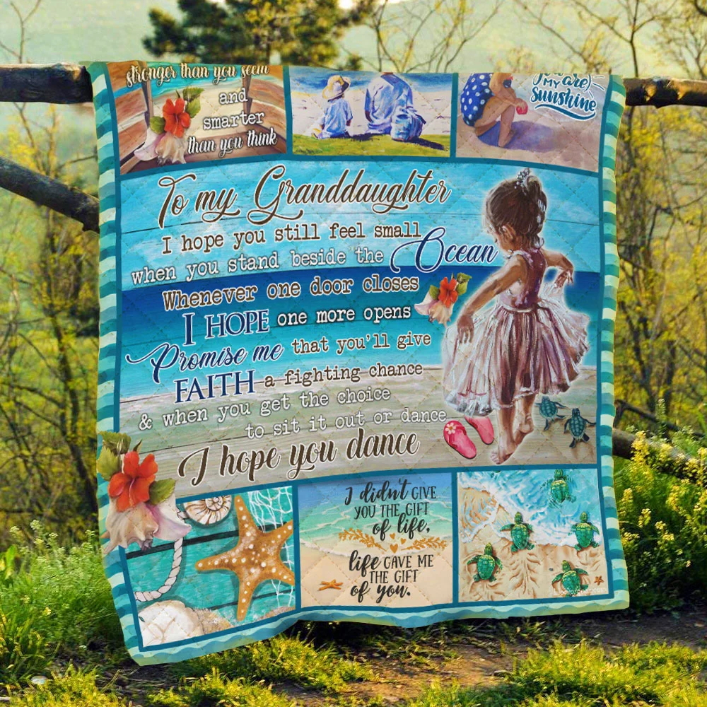 Grandma To Granddaughter, Beach Life Quilt Blanket