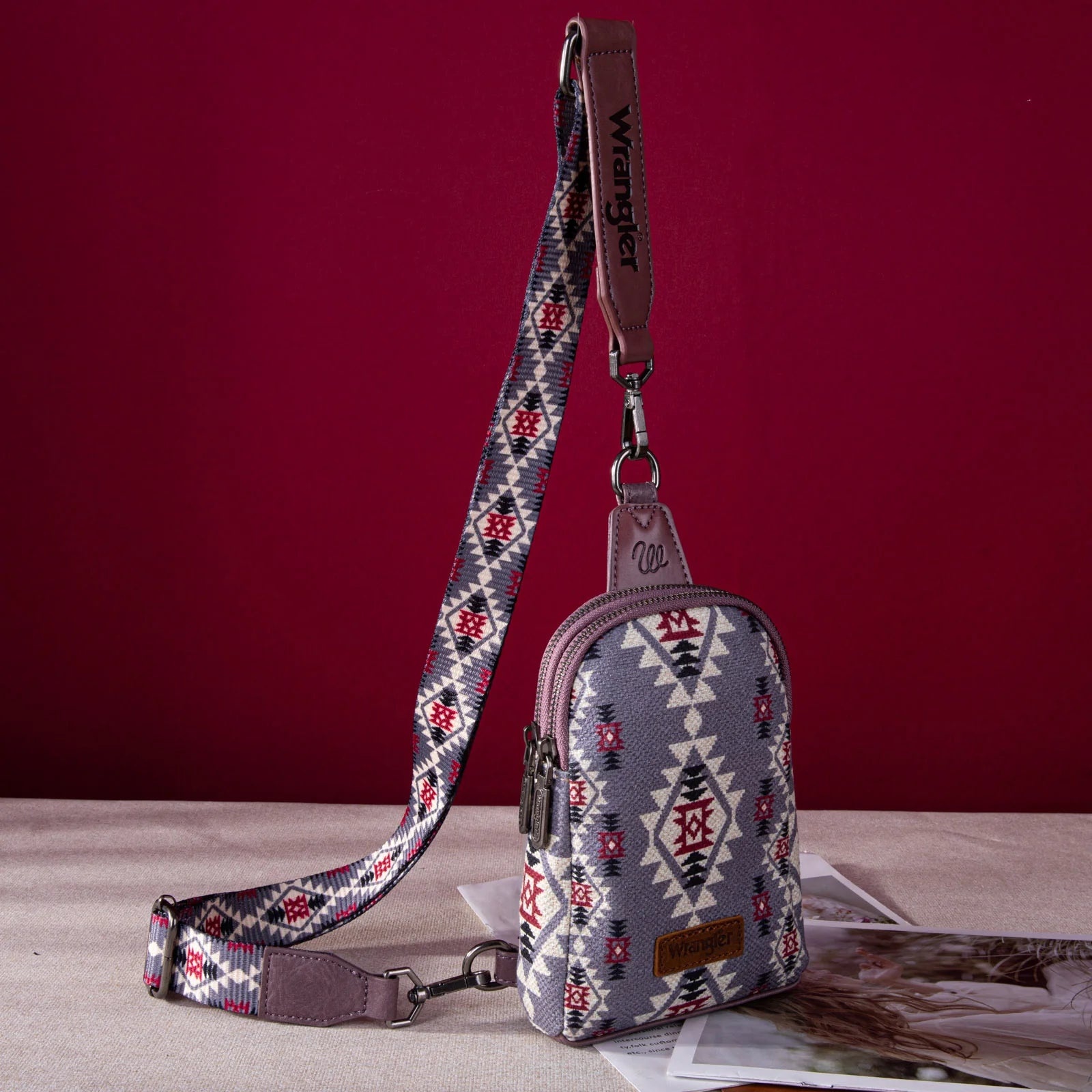 Southwestern Print Canvas Crossbody/Sling/Chest Bag