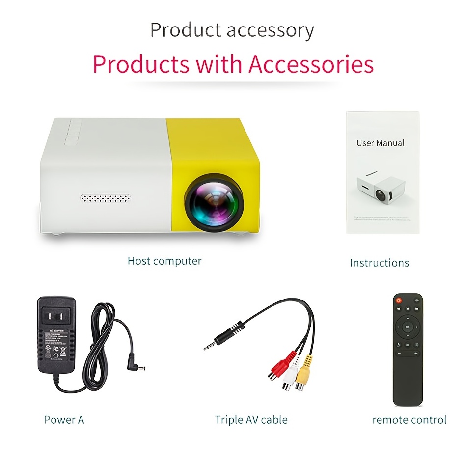 HD Mini Projector , Support For HDMI, USB, And Memory SD Card - Enhance Your Movie, TV, And Gaming Experience,For Office/School/Meeting/Team Building/Presentation.Compatible With Android/IOS/Windows