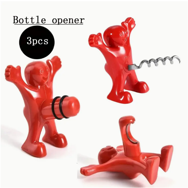 Funny Red Man  Wine Bottle Stopper Bottle