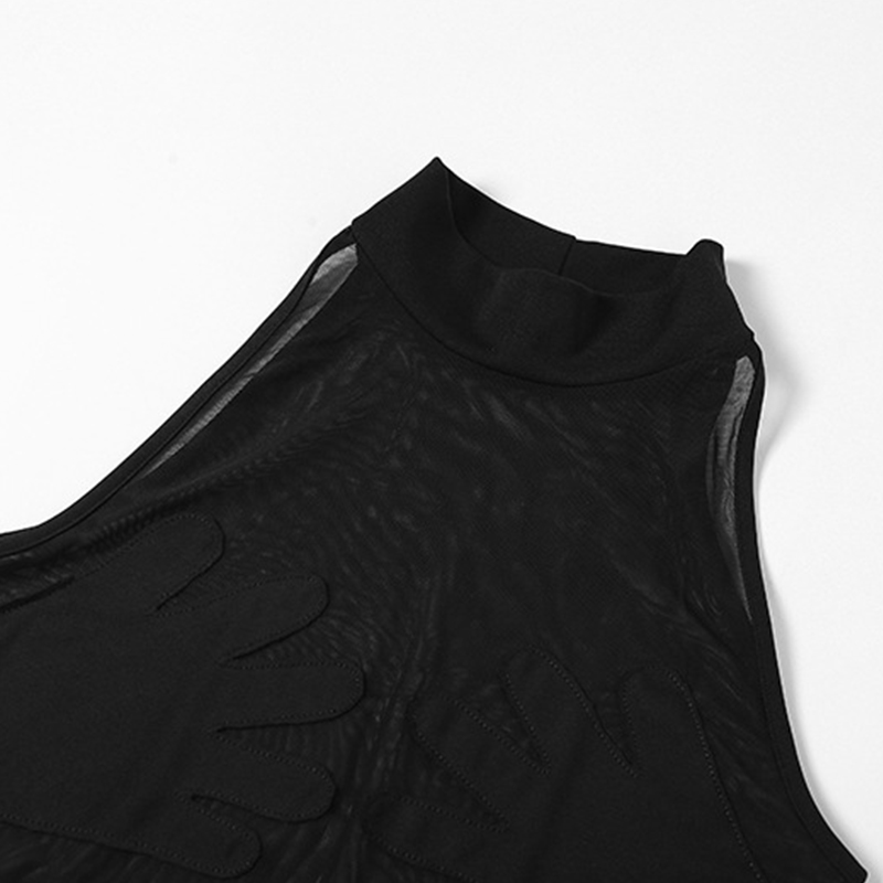 See Through Mesh Plam Sexy Dress