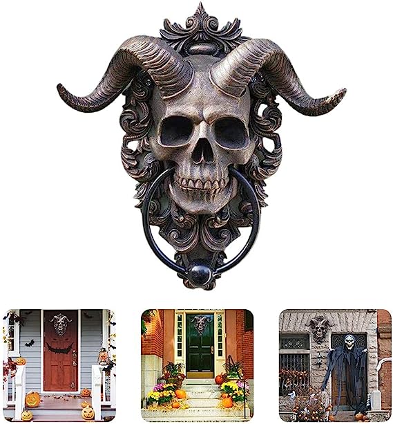 (🔥Last Day Promotion-SAVE 50% OFF)☠️Baphomet Horned God Skull Hanging Door Knocker-BUY 2 GET FREE SHIPPING！