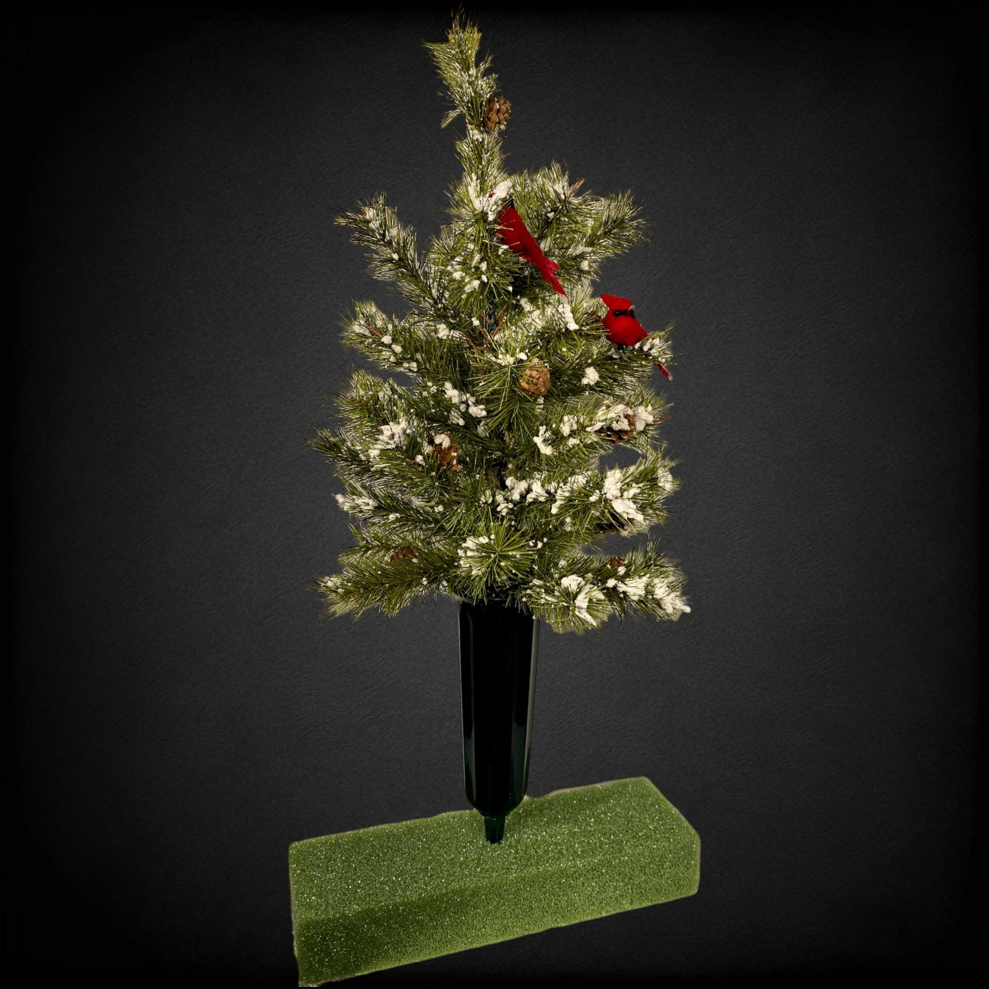 🎄CHRISTMAS ON SALE🔥Cemetery Cone with a small Christmas tree, Christmas Tree Grave Flowers