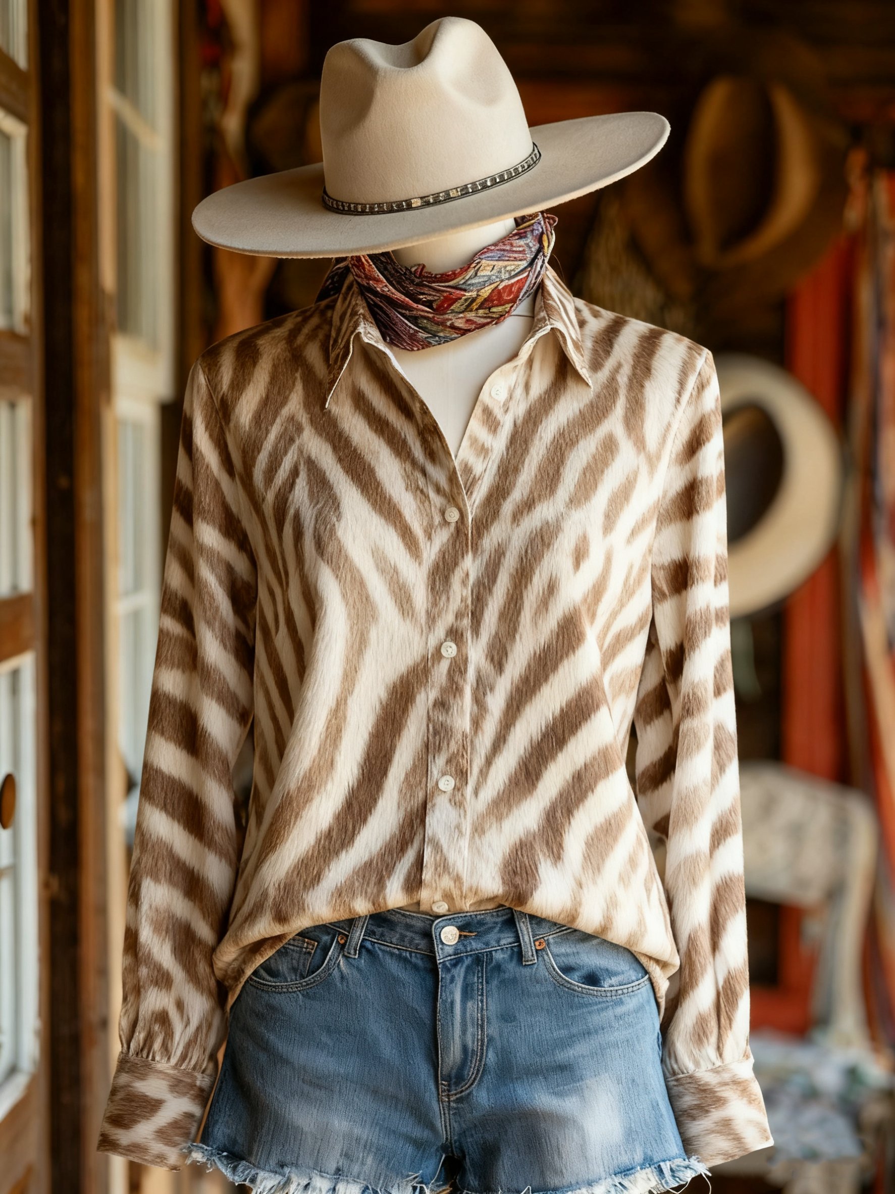 Women's Vintage Casual Western Long Sleeve Shirt