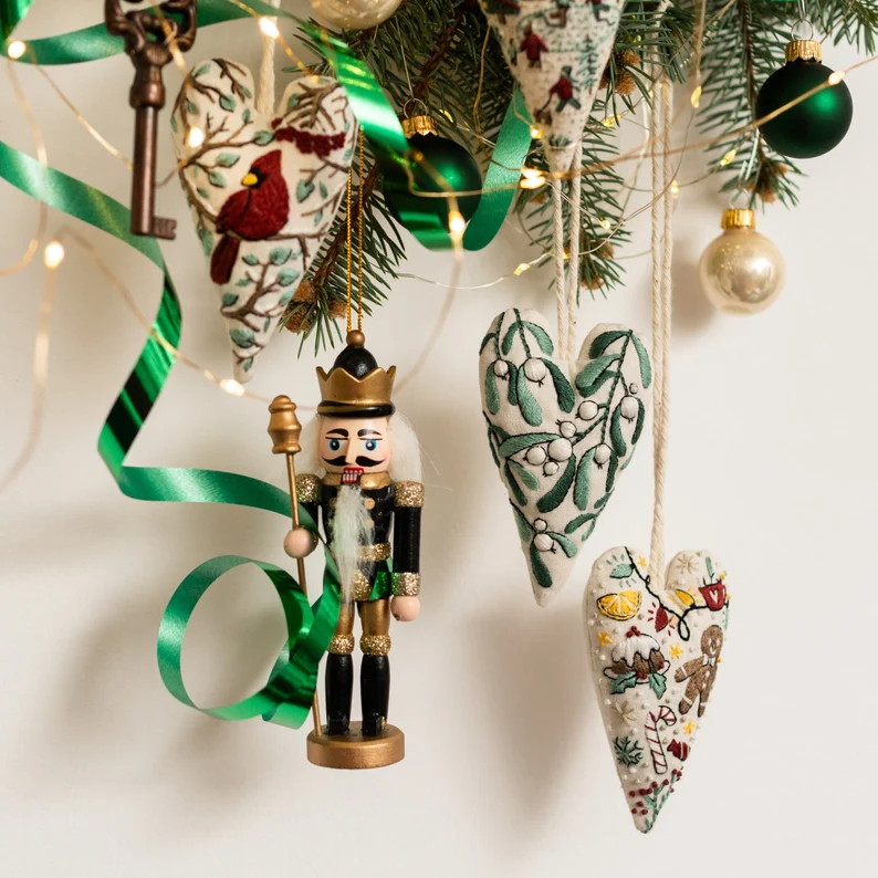 💐💐2025 Christmas Carnival Eve Sale 49% Discount-DIY Heart Shaped Hand Embroidered Christmas Ornament Kit