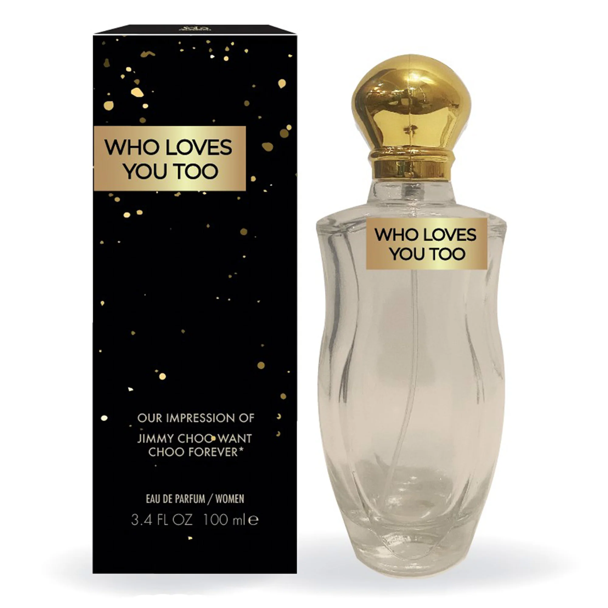 WHO LOVES YOU TOO for Women, Impression of Want Choo Forever Perfume, EAU DE PARFUM, 3.4 Ounces