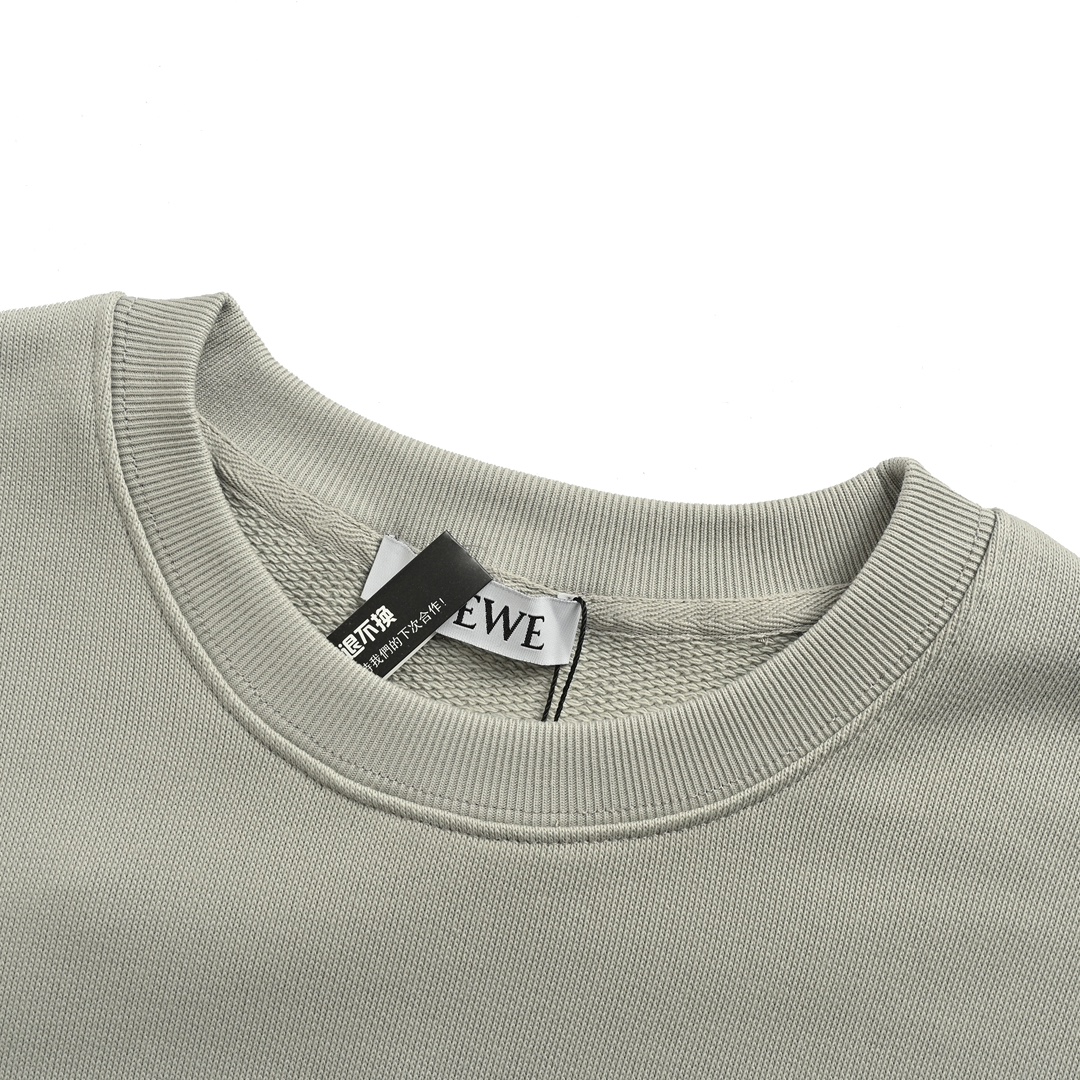 Loewe 24Fw grey oil painting print crew neck sweatshirt