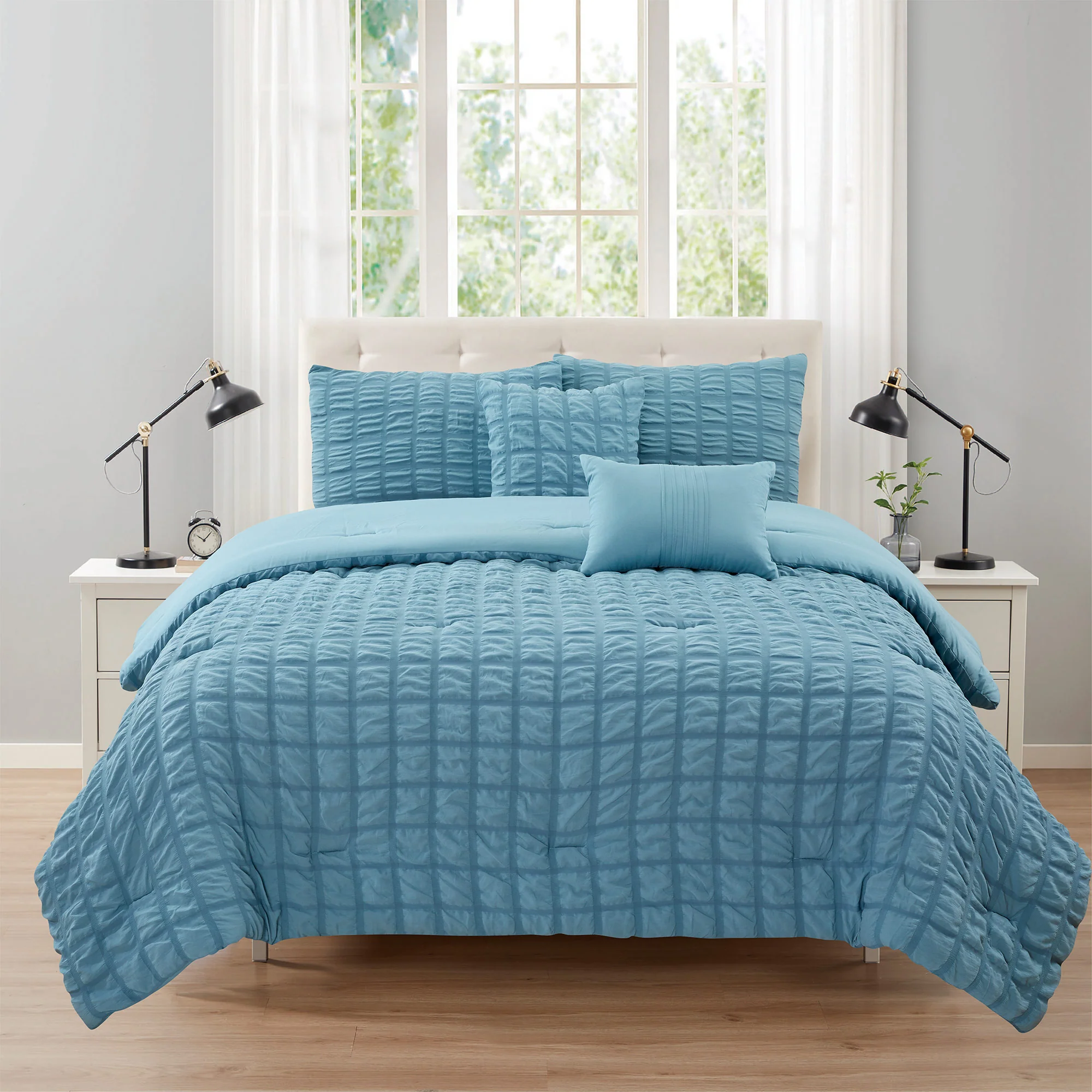 Rowan 5 Piece Puffy Seersucker Comforter Set