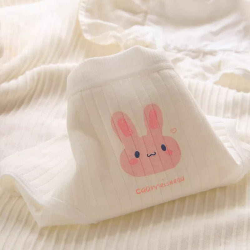 5 Pack Stripe Bunny Print Panty Set
