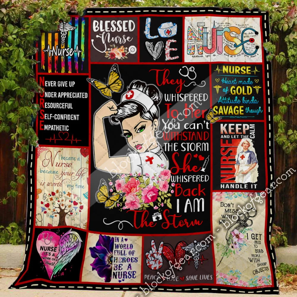 Nurse. I Am The Storm Quilt Blanket