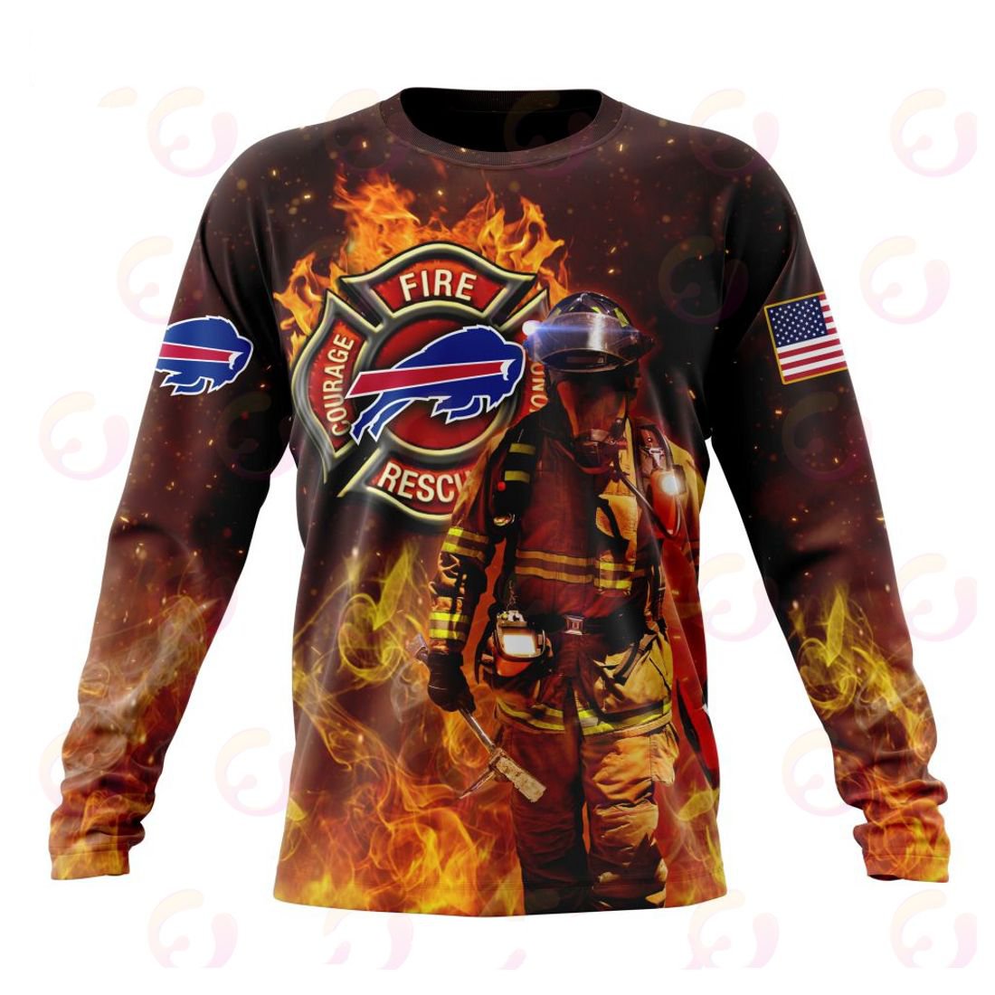BUFFALO BILLS HONOR FIREFIGHTERS – FIRST RESPONDERS 3D HOODIE