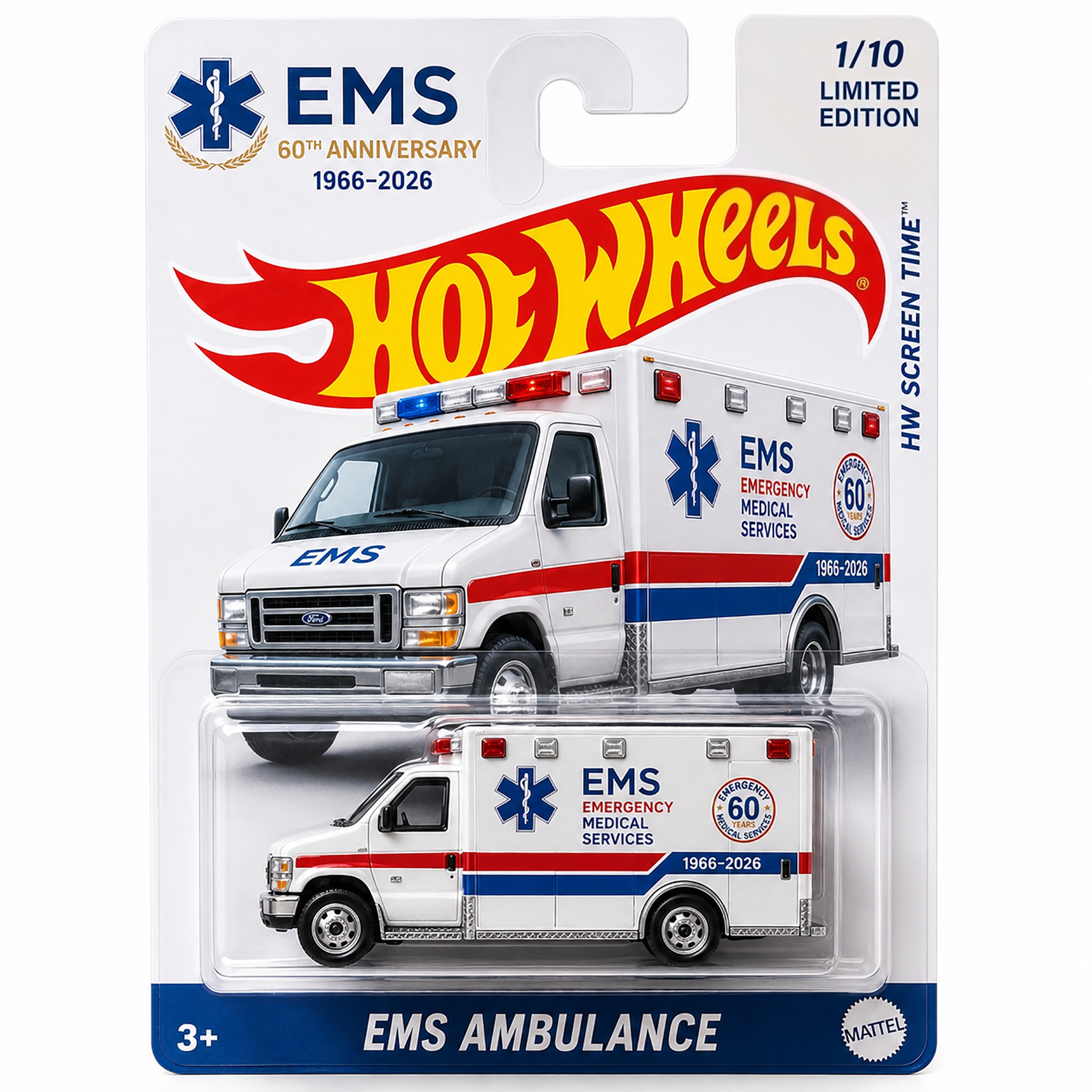 Hot Wheels EMS 60th Anniversary Ambulance