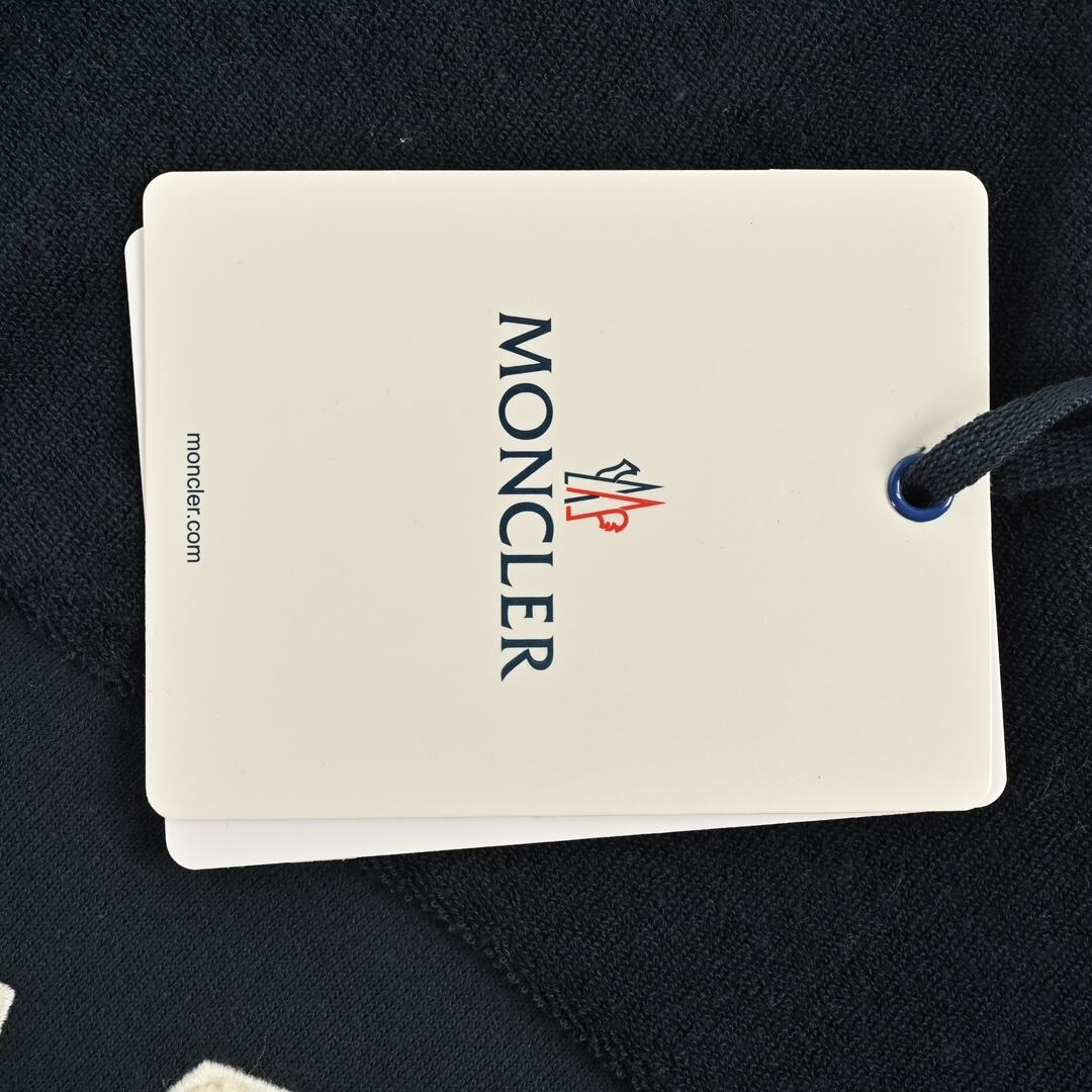 Moncler 24Fw flocked patch letter towel material long-sleeved T-shirt