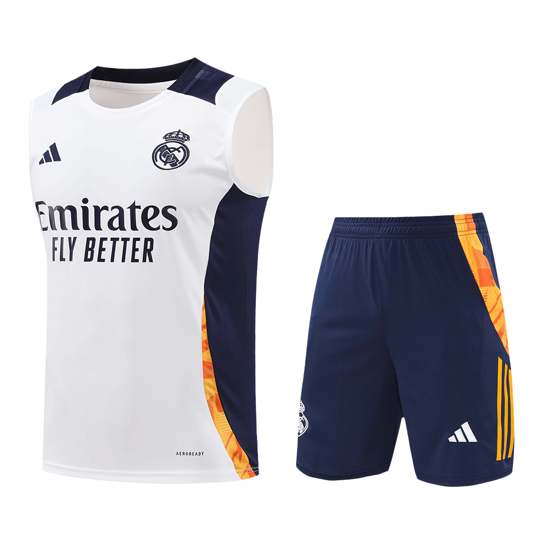 Real Madrid pre-match football jersey vest kit (shirt+shorts) 2024/25