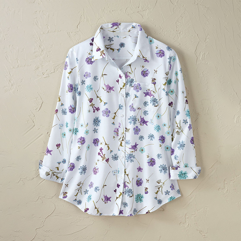 Women's Casual Floral Print Cotton T-shirt