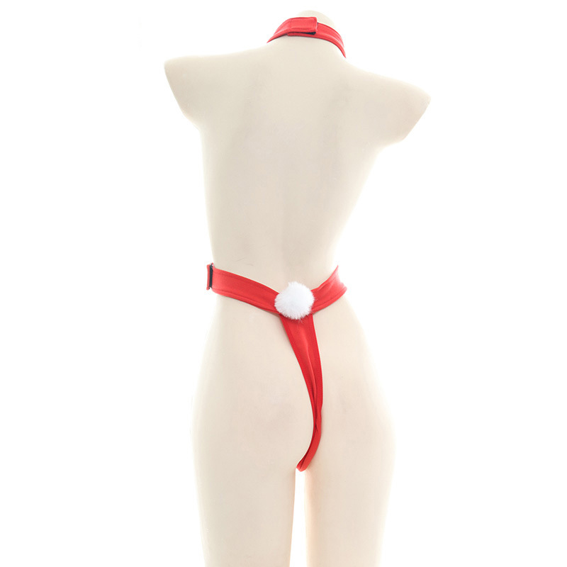 Lace Up One-Piece Hollow Out Halter Lingerie