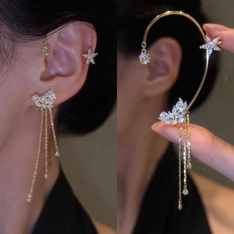 🔥Last Day 50% OFF🔥✨2023 New Release! Butterfly Tassel Style Zircon Earrings