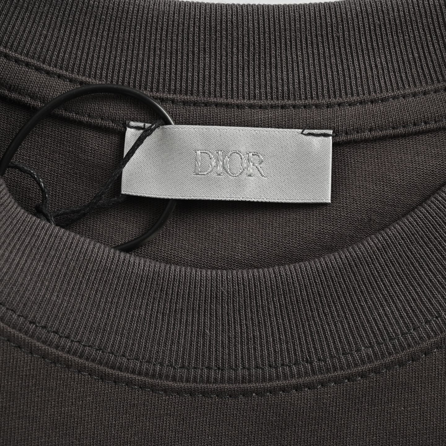 Dior 24ss embroidered flocked letter short sleeve