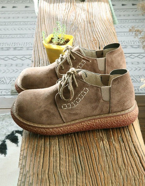 Round Head Suede Comfortable Wedge Boots